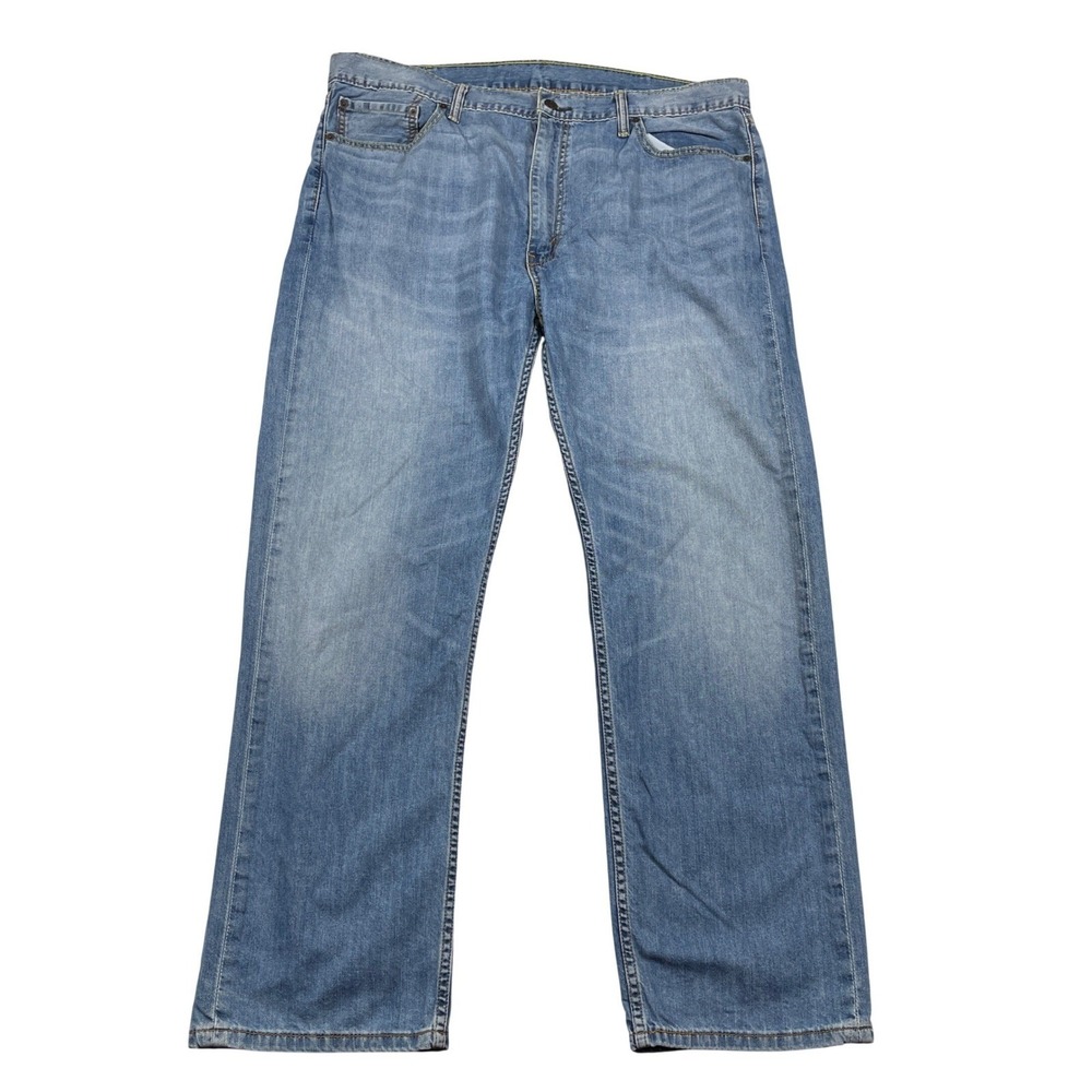 Levis 505 Regular Fit Jeans Mens 42x32 Blue Medium Straight Denim Casual